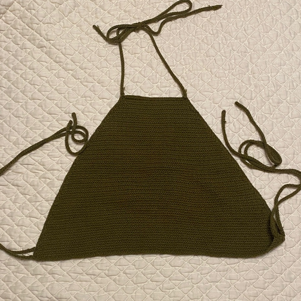 Urban Outfitters Olive Crochet Top
